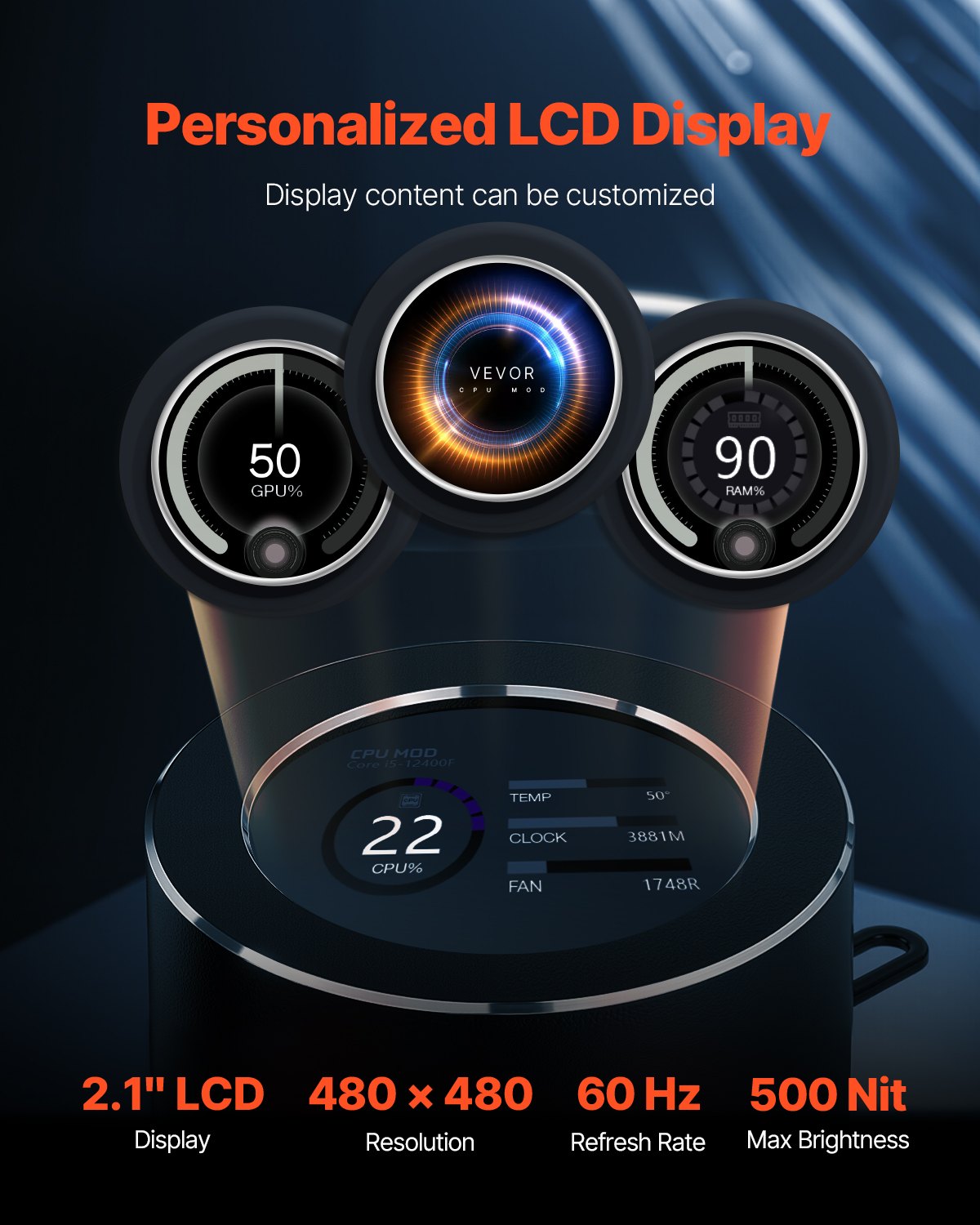 AIO CPU Liquid Cooler with 3 PWM Fans