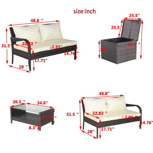 4-Piece Outdoor Patio Sofa Set